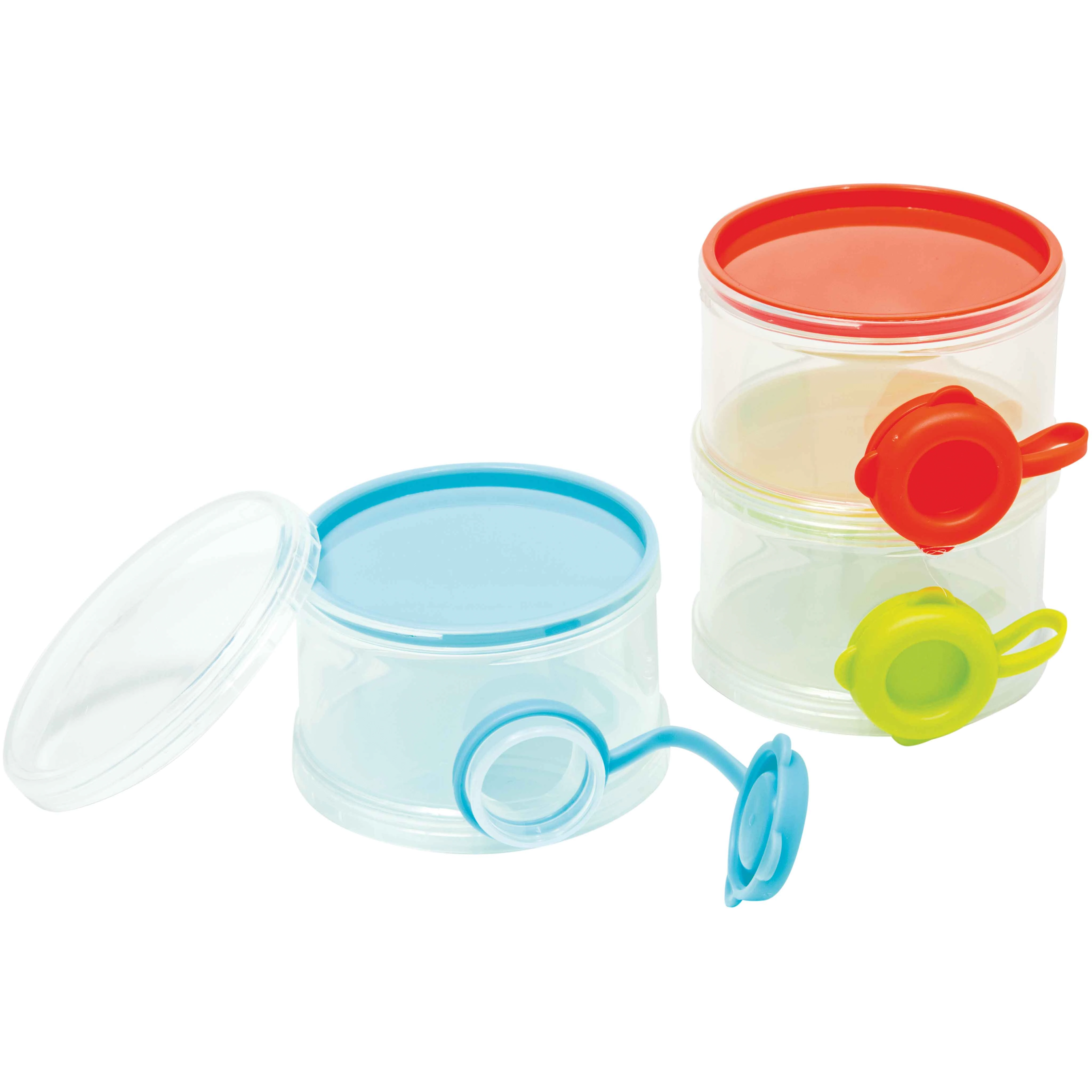 Conjunto de Potes para Leite em Pó - 3 Potes Empilháveis - Buba
