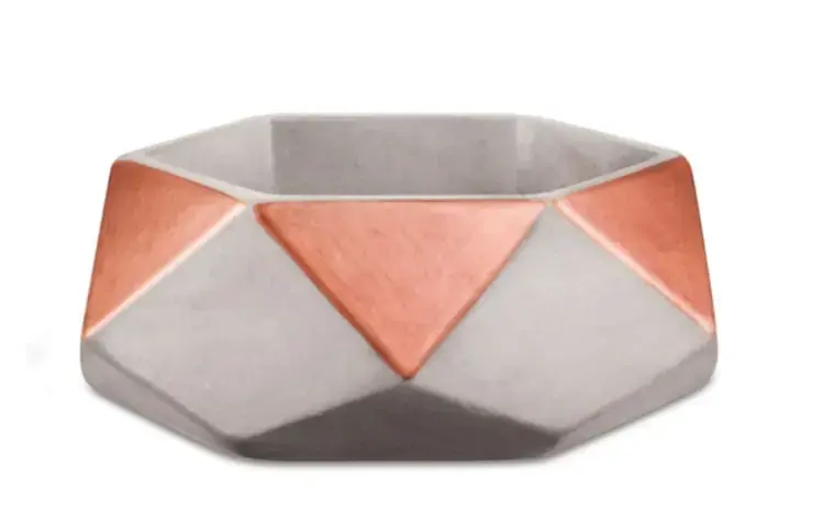 Vaso Decorativo Redondo em Cimento 5,5x11cm Rose