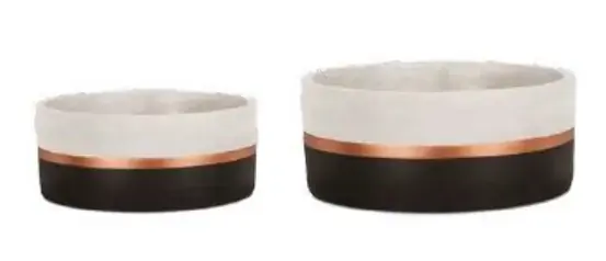 Cachepot Cimento 09468g Preto E Cobre