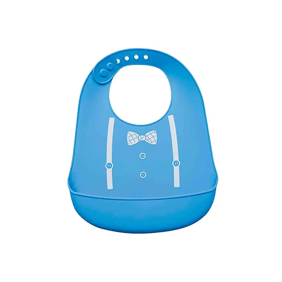 Babador de Silicone com Bolsão Pega Cata Migalha Bebe Azul Buba