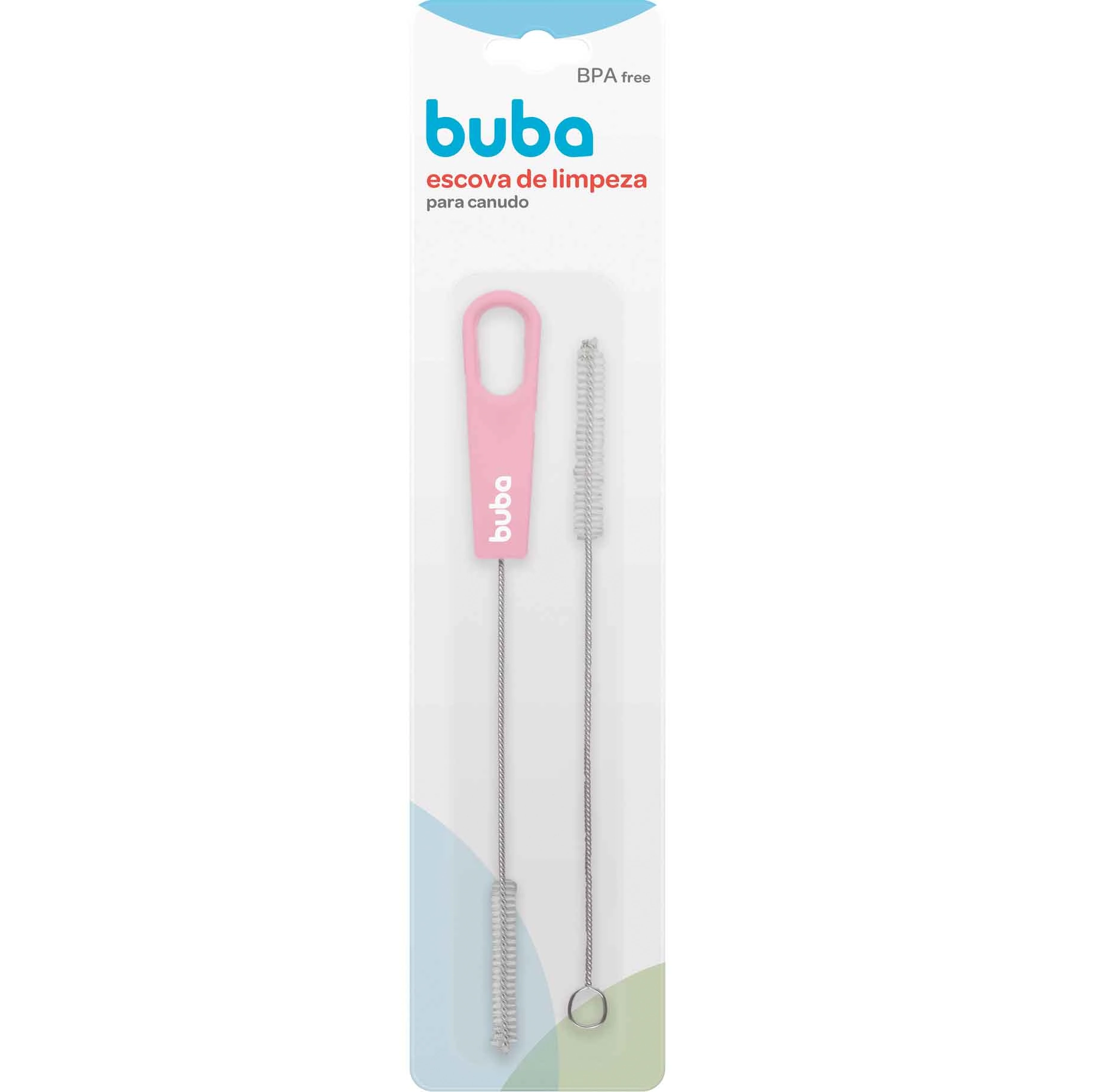 Escova de Limpeza Para Canudos - Rosa - 2 Unidades - Buba
