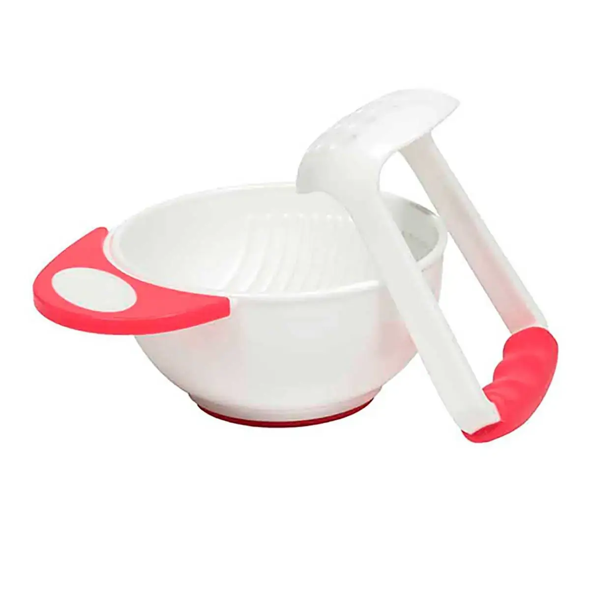 Conjunto de Pote com Amassador de Papinha - Rosa - Buba