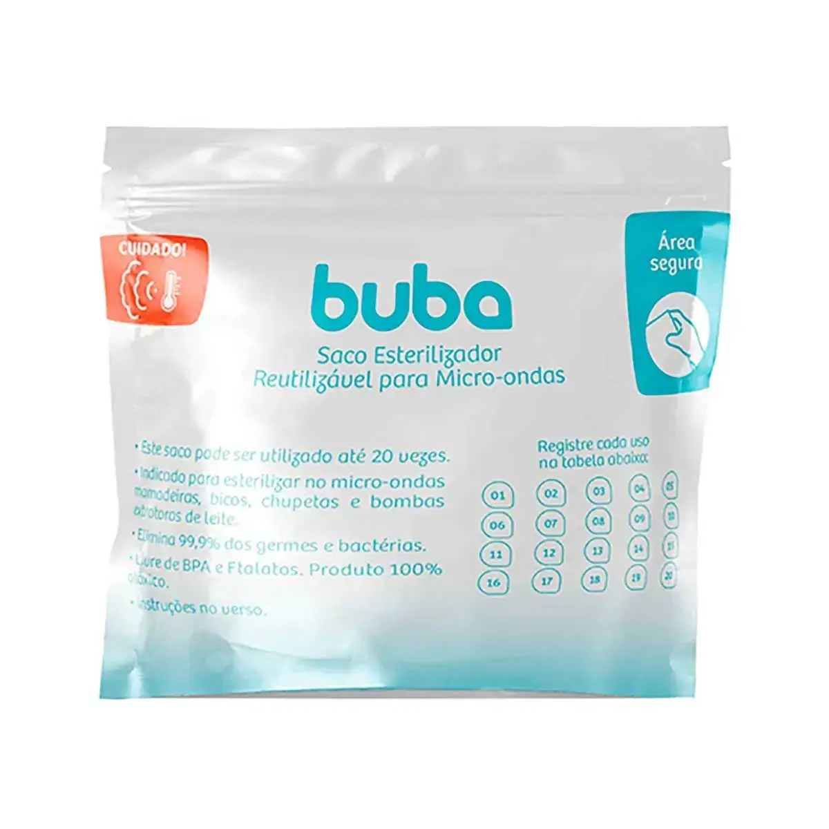 Saco Esterilizador para Microondas - Reutilizável - 6 Unidades - Buba