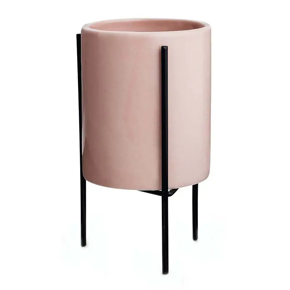 Vaso Mart Peq Rosa Suporte Metal Ref09977