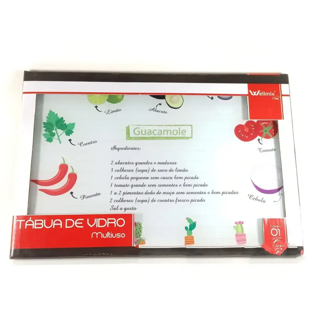 Tabua De Vidro Multiuso Estampas Sortidas 20x30cm Wx033 Wellmix