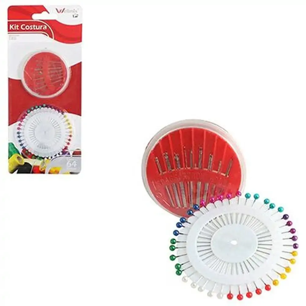 Kit Costura C24 Agulhas 40 Alfinetes Cartela