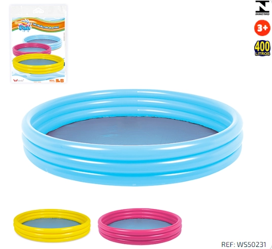 Piscina Inflavel 3 Aneis 400lt Colors Wellmix