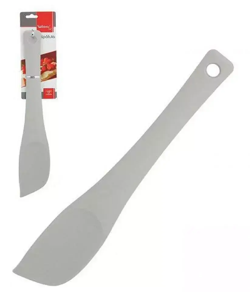 Espátula Pão Duro de Silicone Cinza com Cabo Largo e Firme