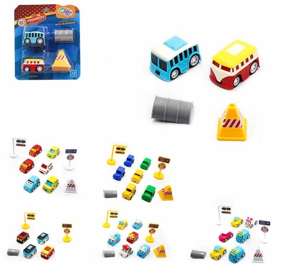 Carro Friccao Fun Car Sortido C/3pcs 16x14cm Wellmix