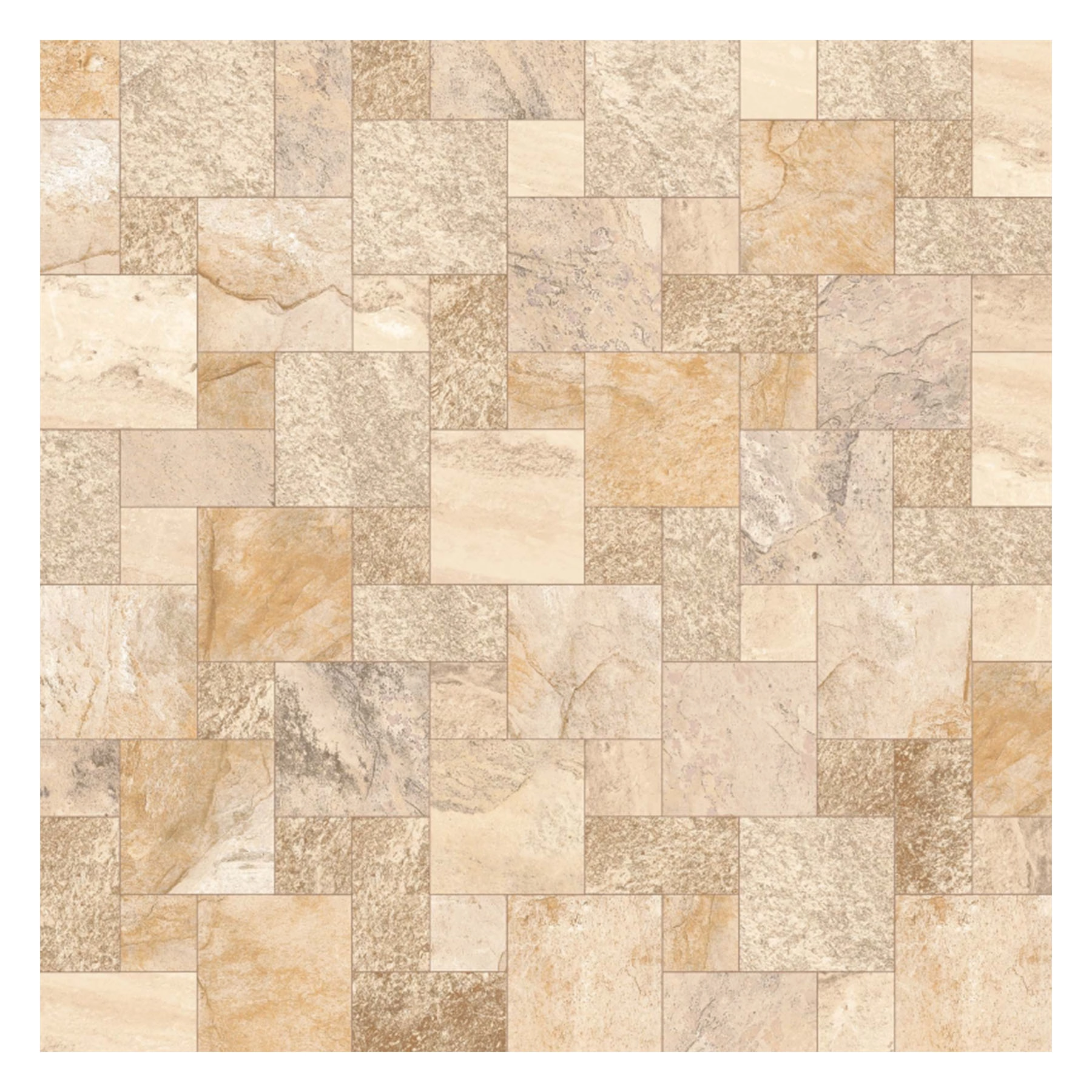 Piso Cerâmico Decorado Borda Arredondada Externo 60,5x60,5cm São Jose Beige HD61474 Artens