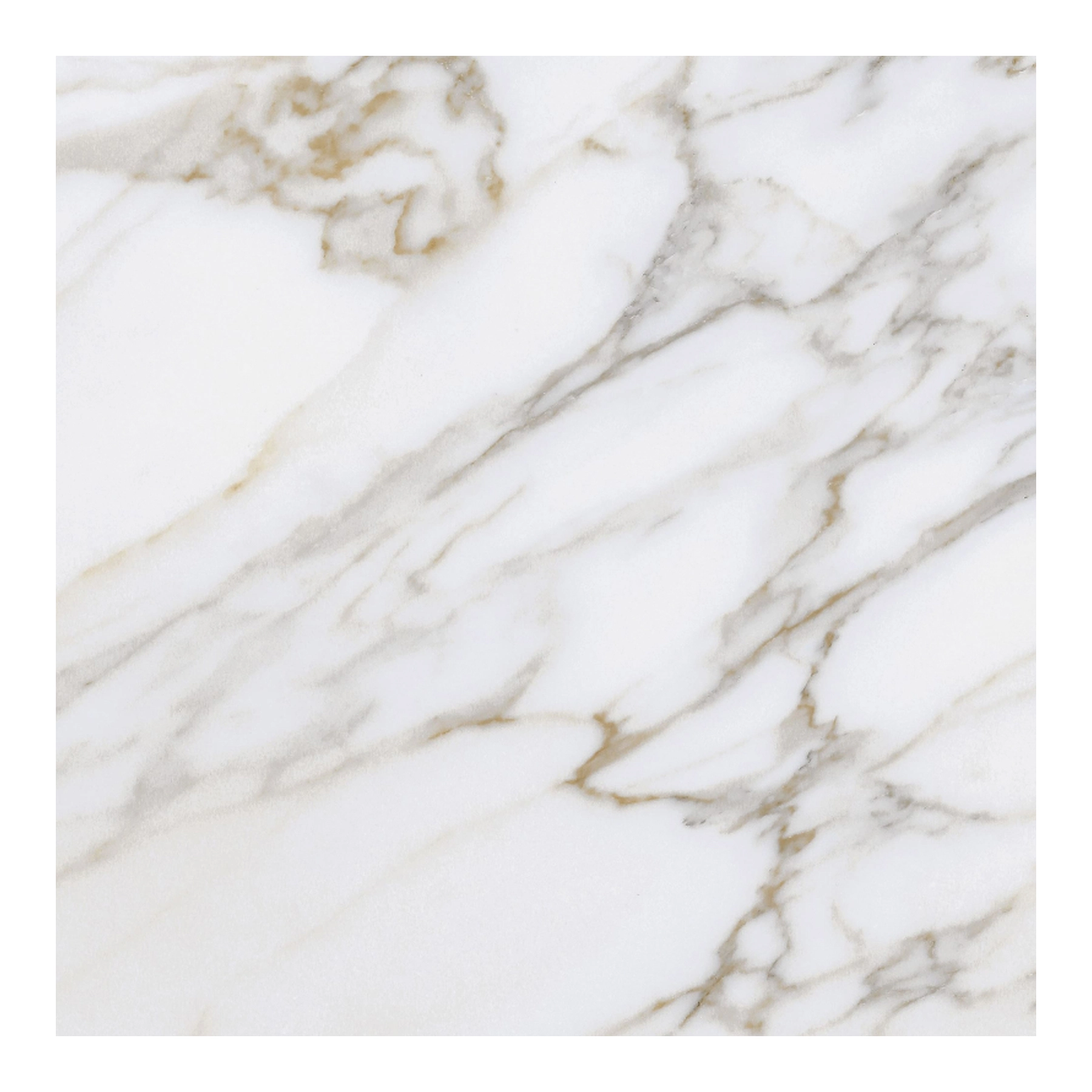 Piso Cerâmico Marmorizado Polido Borda Reta Interno 75x75cm Calacata Oro Prime P75280 Embramaco