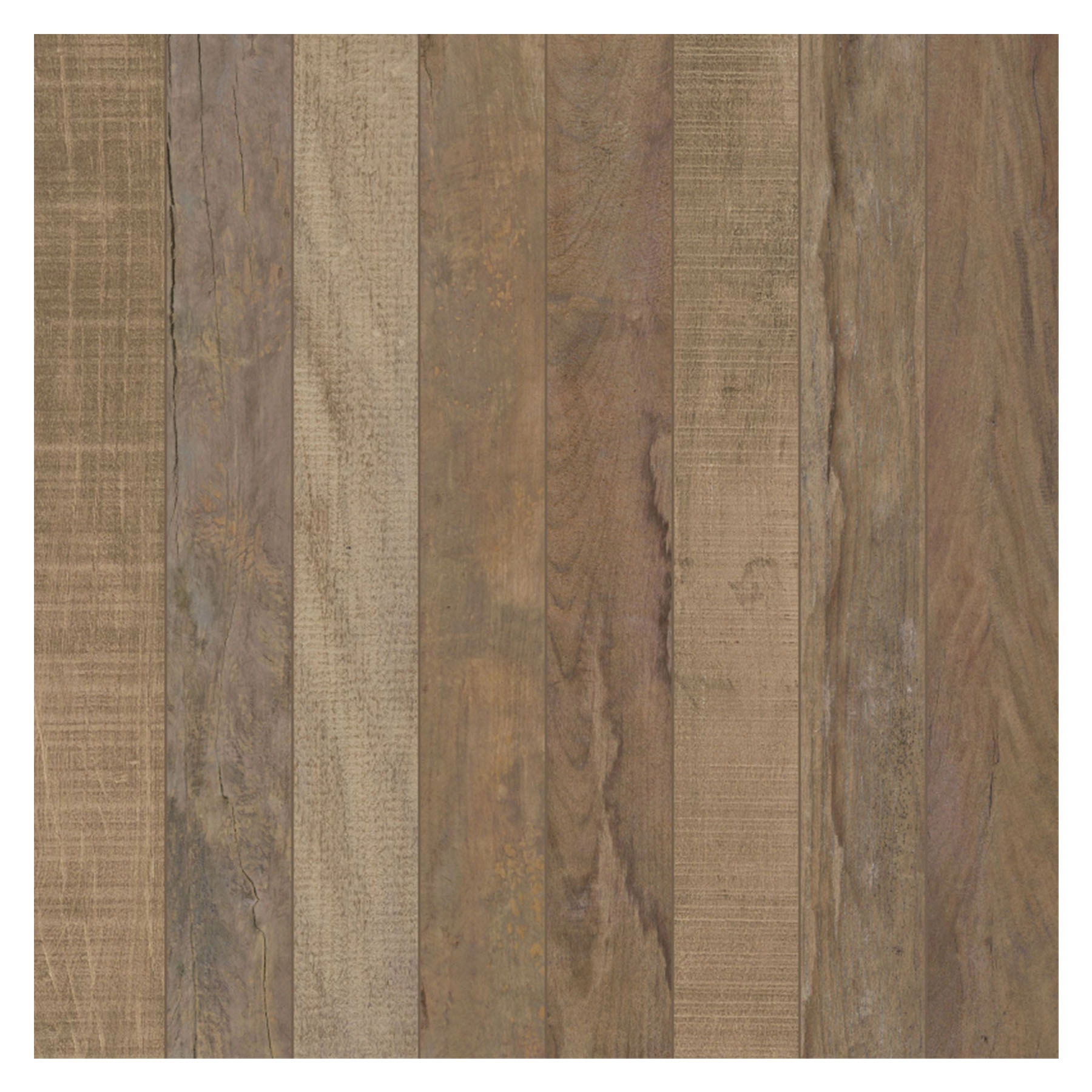 Piso Cerâmico Amadeirado Borda Reta Externo 76x76cm Deck Nogal Vintage RT76011 Embramaco
