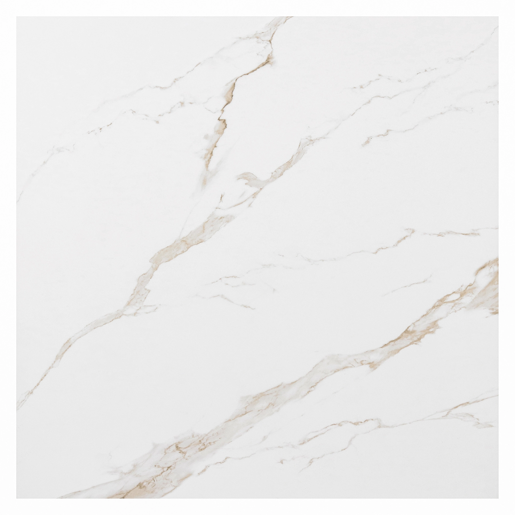 Piso Cerâmico Marmorizado Polido Borda Reta Interno 85x85cm Calacata White Mag Ennova