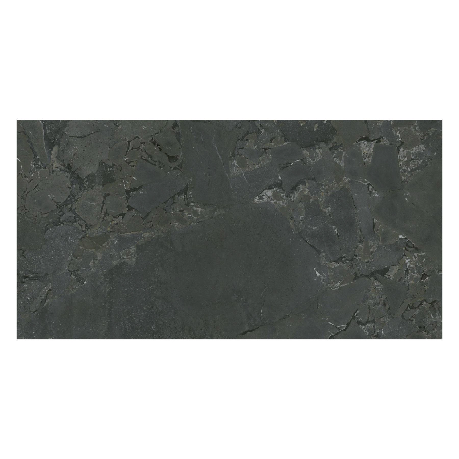 Porcelanato Pedra Acetinado Borda Reta Interno 94x184cm 98703 Preto e Marrom Embramaco