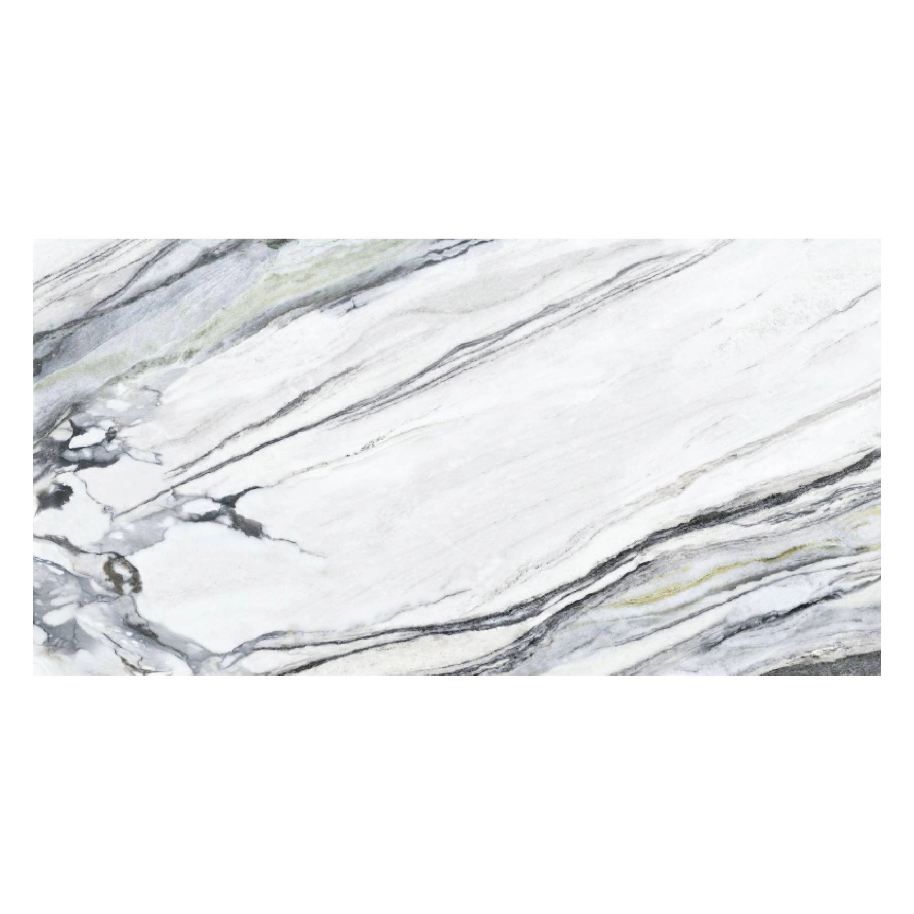 Porcelanato Marmorizado Polido Borda Reta Interno 94x184cm P98702 Branco Embramaco