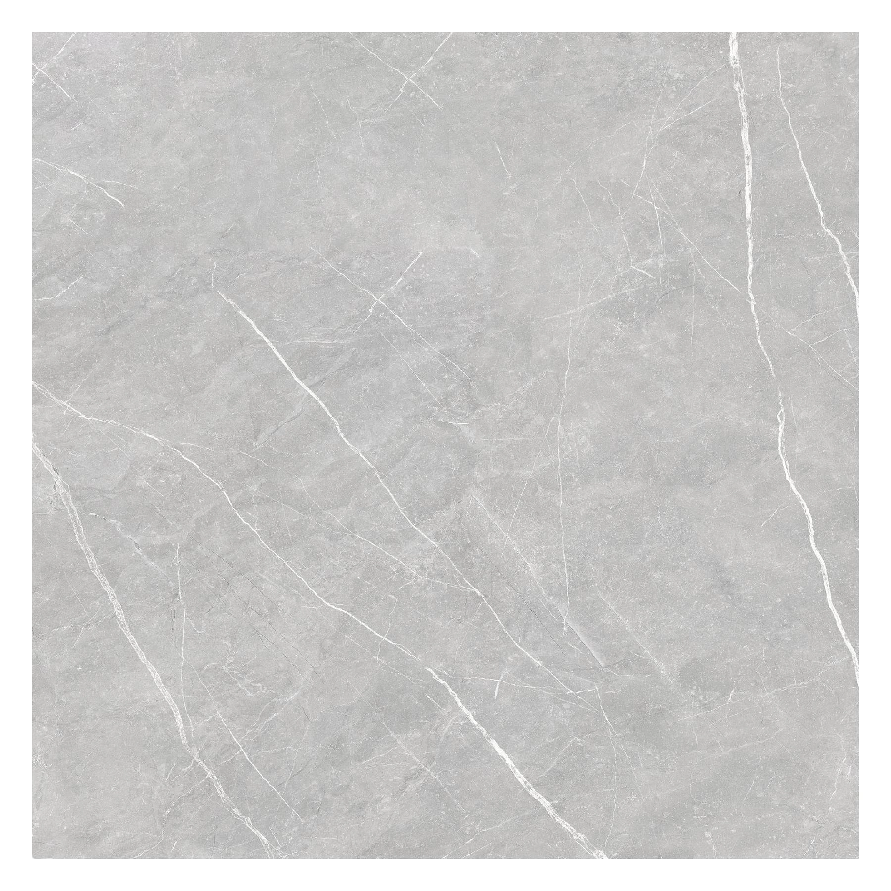 Piso Cerâmico Marmorizado Polido Borda Reta Interno 75x75cm Marmo Gris Lux Embramaco