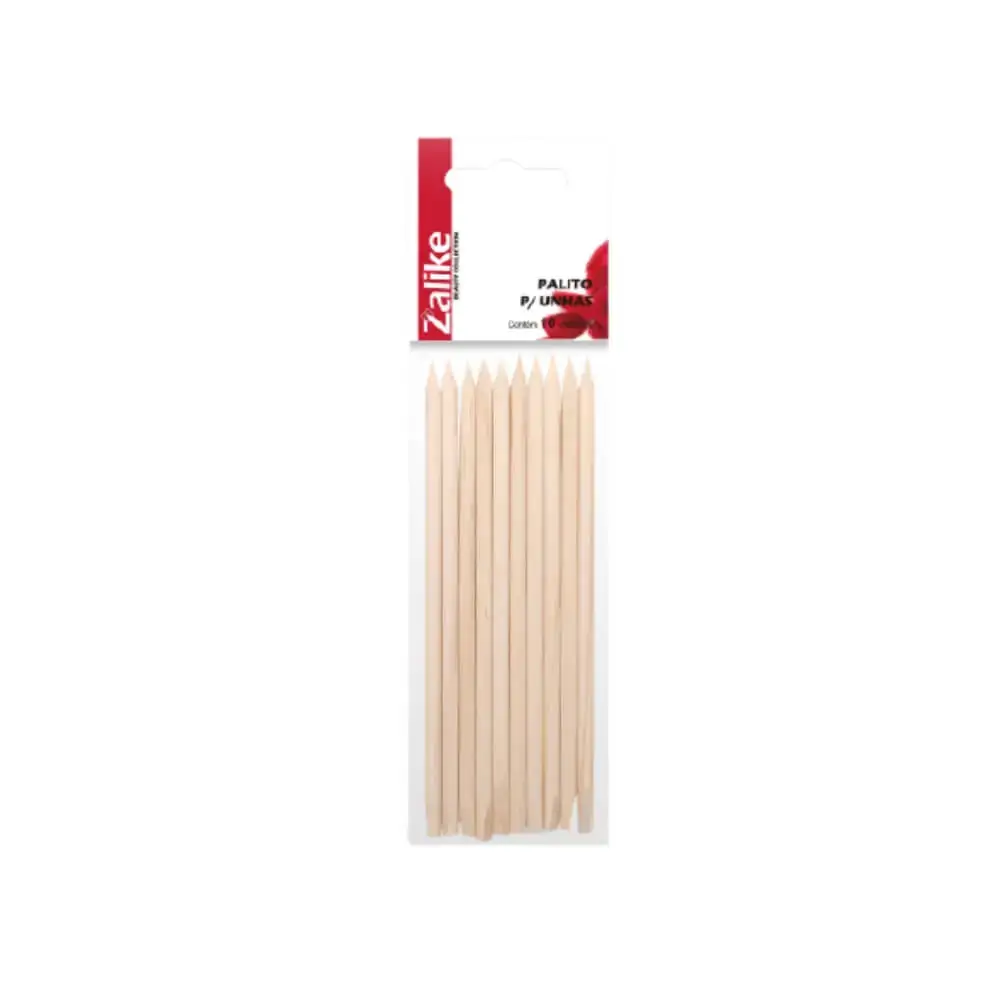 Palito Zalike P/ Unhas Ponta Chanf. 13 Cm 10 Un
