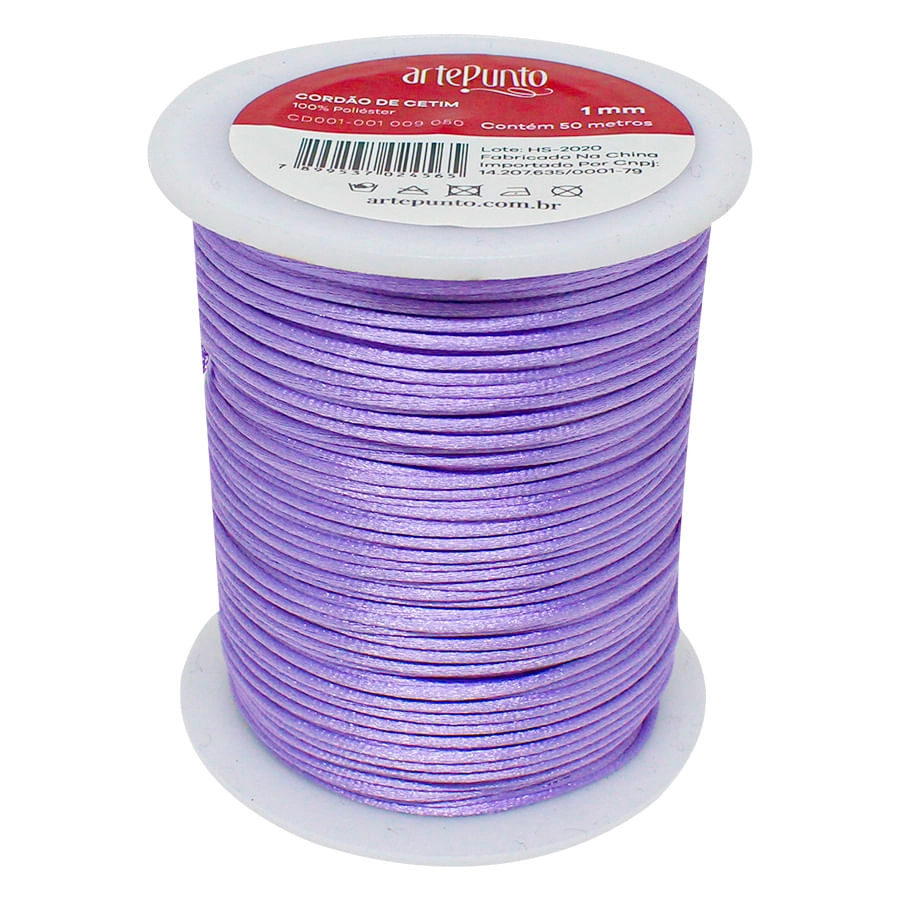 Cordao De Cetim 001 Larg 1,0 Mm Lilas 50 M Arte Punto