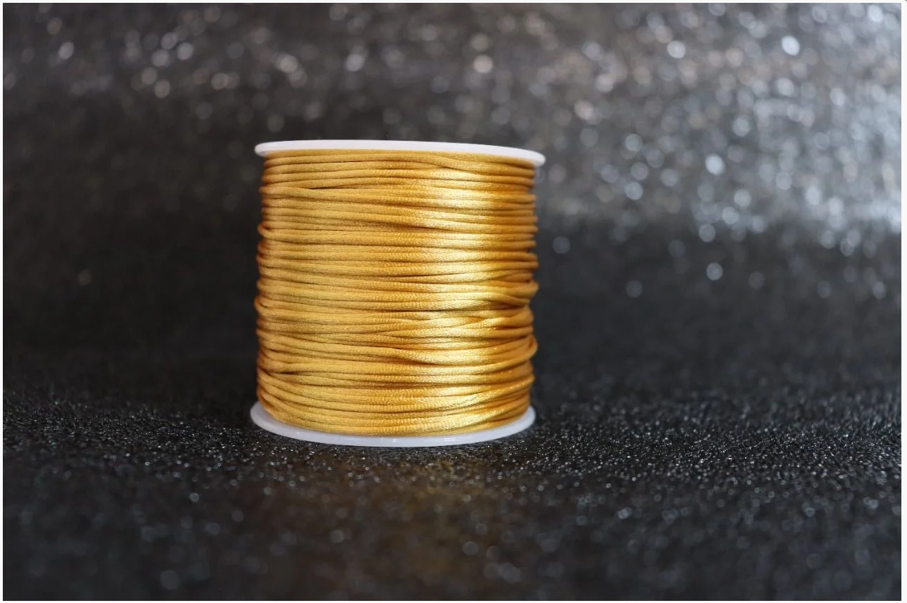 Cordao De Cetim 001 Larg 1,0 Mm Dourado 50m Arte Punto