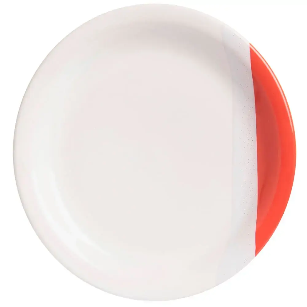 Prato Raso Bco Verm 26cm