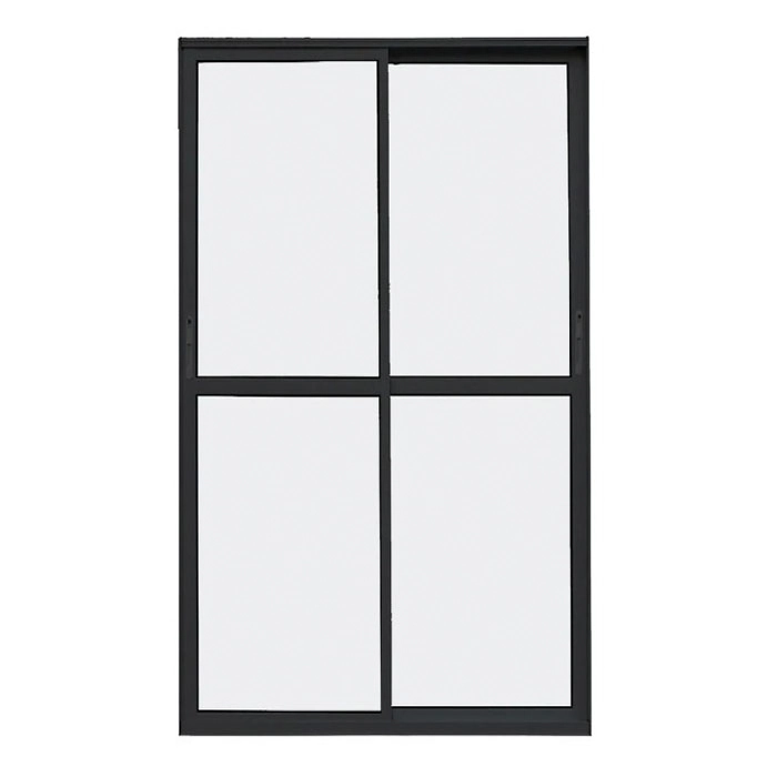 Porta Sacada 2 Folhas Aluminio Preto C/fechadura 2.10x1.50