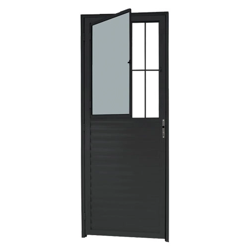 Porta Postigo Aluminio Preto 2.10x0.80 Lado Esquerdo