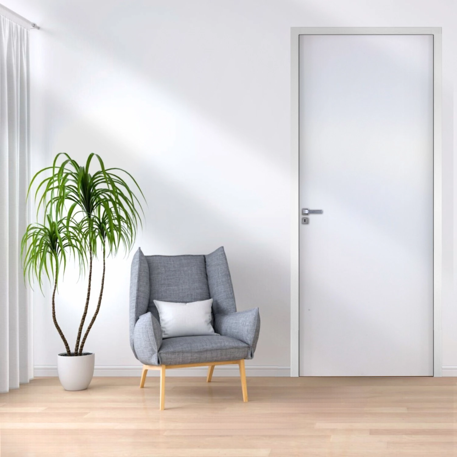 Kit Porta De Madeira 210x72cm Batente 20cm Lisa Primer Uniportas Abertura Direita