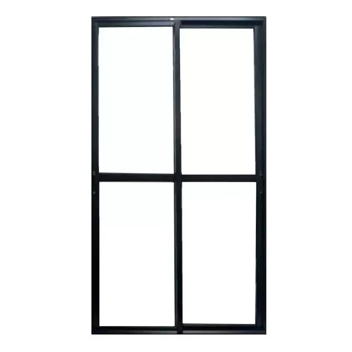 Porta Sacada 2 Folhas Aluminio Preto C/trinco 2.10x1,50