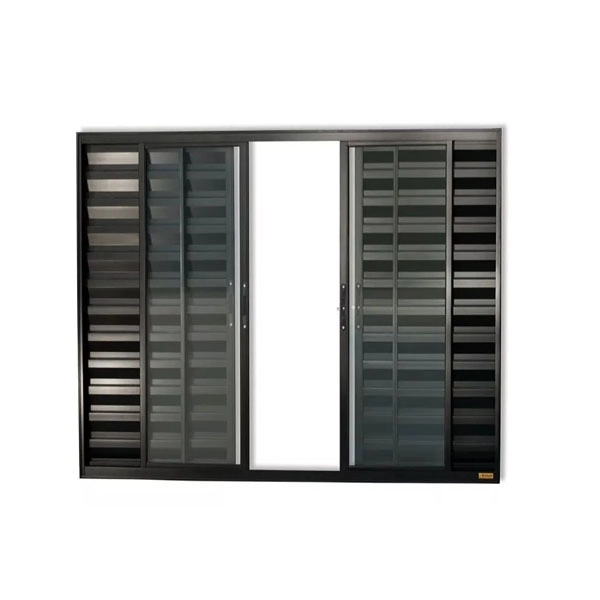 Veneziana 6 Folhas Aluminio Preto S/grade 1.00x1.50