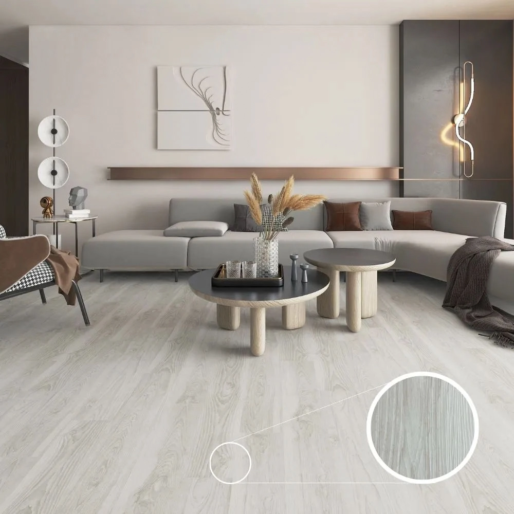 Piso Vinilico Clicado Rígido Off White 4mm Caixa Com 1,64 M²