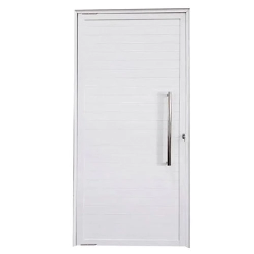 Porta Pivotante Lambril Aluminio Branco Com Puxador 2.10x1.00 Lado Direito