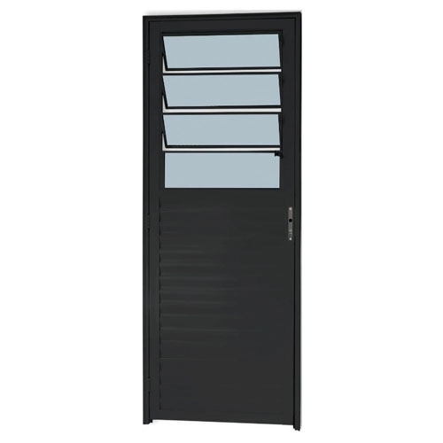 Porta Basculante Aluminio Preto 2.10x0.80 Lado Esquerdo