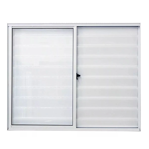 Janela Veneziana 3 Folhas 1,20x1,20 Alumínio Branco S/g