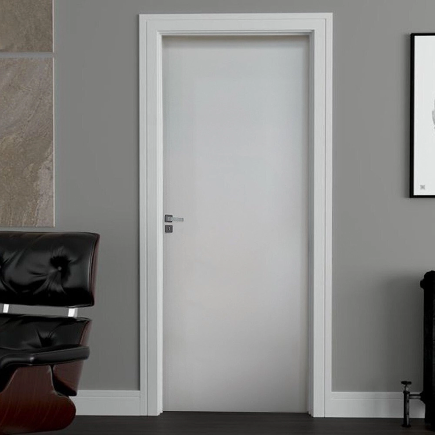 Kit Porta De Madeira 210x62cm Batente 16cm Lisa Primer Uniportas Abertura Direita
