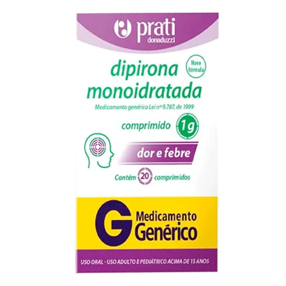 Dipirona 1000 Mg Com Ct Bl Al Plas Trans X 20