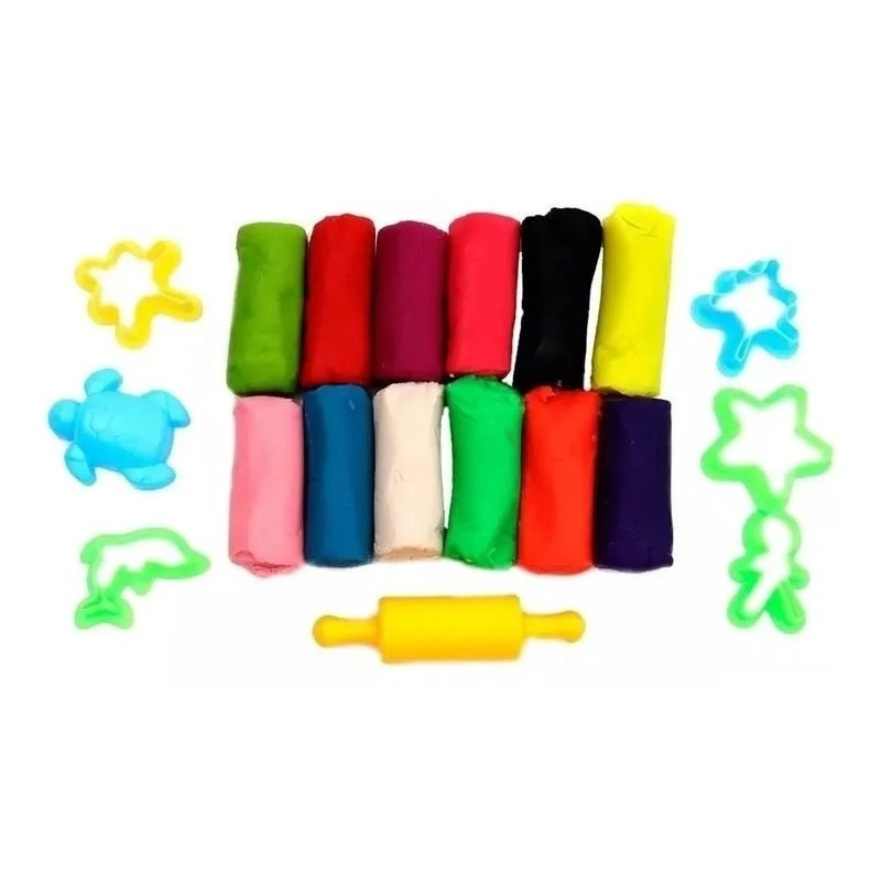 Massa Para Modelar Sortidas Com Moldes Magic Kids Com 12un