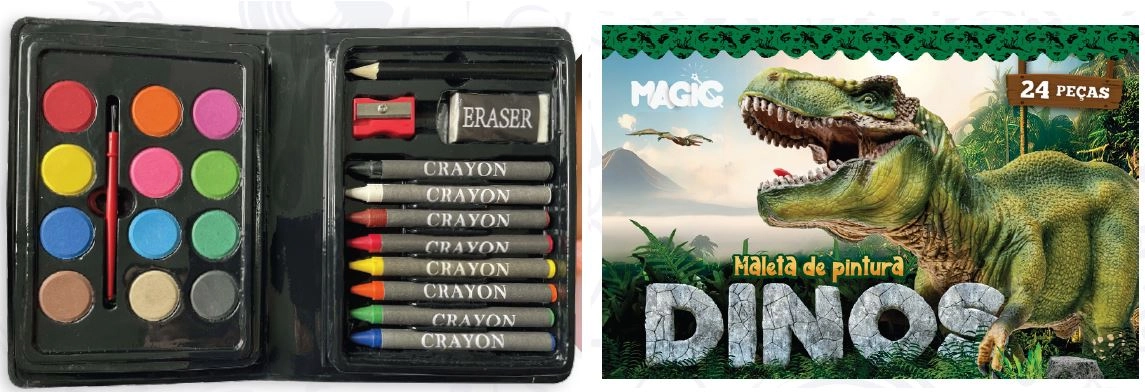 Kit Maleta Pintura Livro Dinossauro 24pcs 901539 Magic