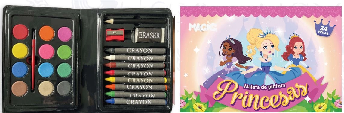 Kit Maleta Pintura Livro Princesa 24pcs 901553 Magic