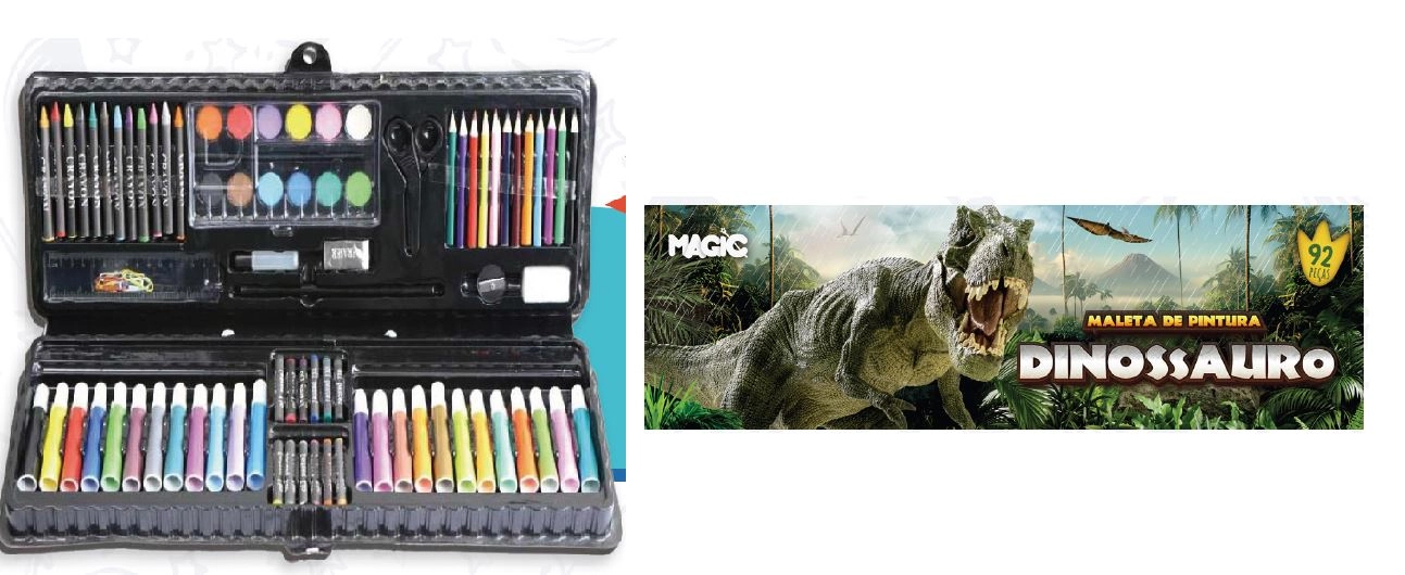 Maleta De Pintura Dinossauro 92pcs Ref.6065 D