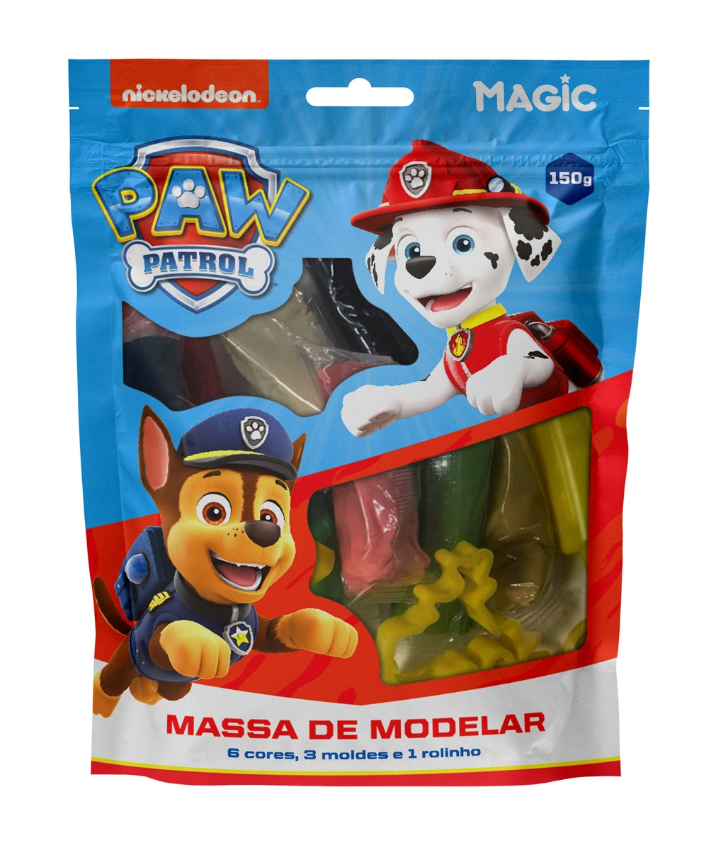 Kit Massinha Modelar 6 Cores 4 Acess Patrulha Canina Mno 150g 902086 Magi