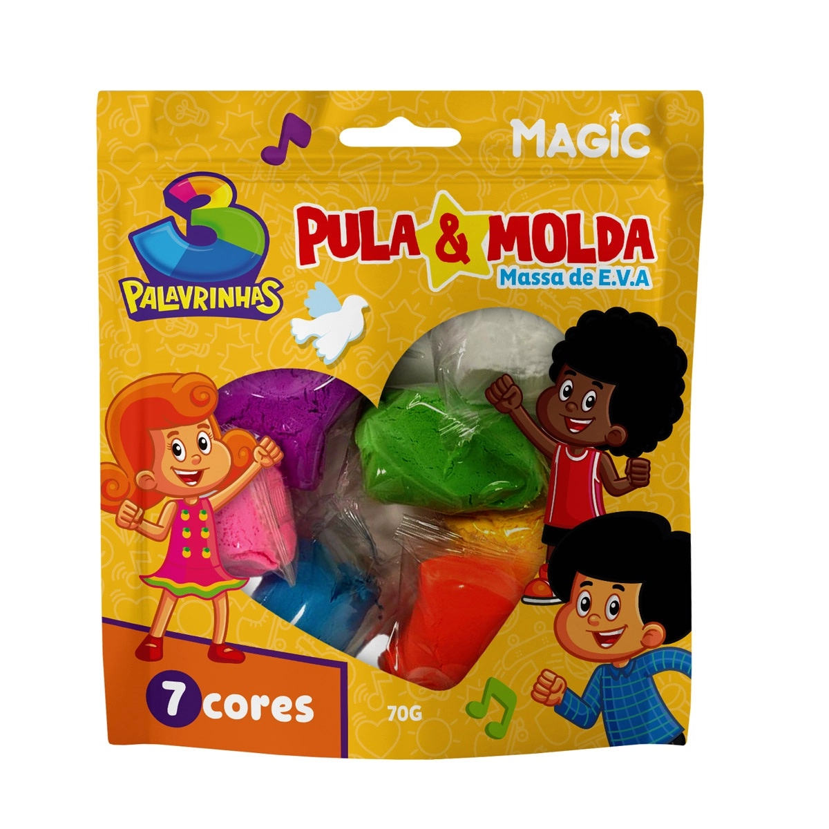 Massa Pula E Molda Magic Kids 3 Palavrinhas 70g