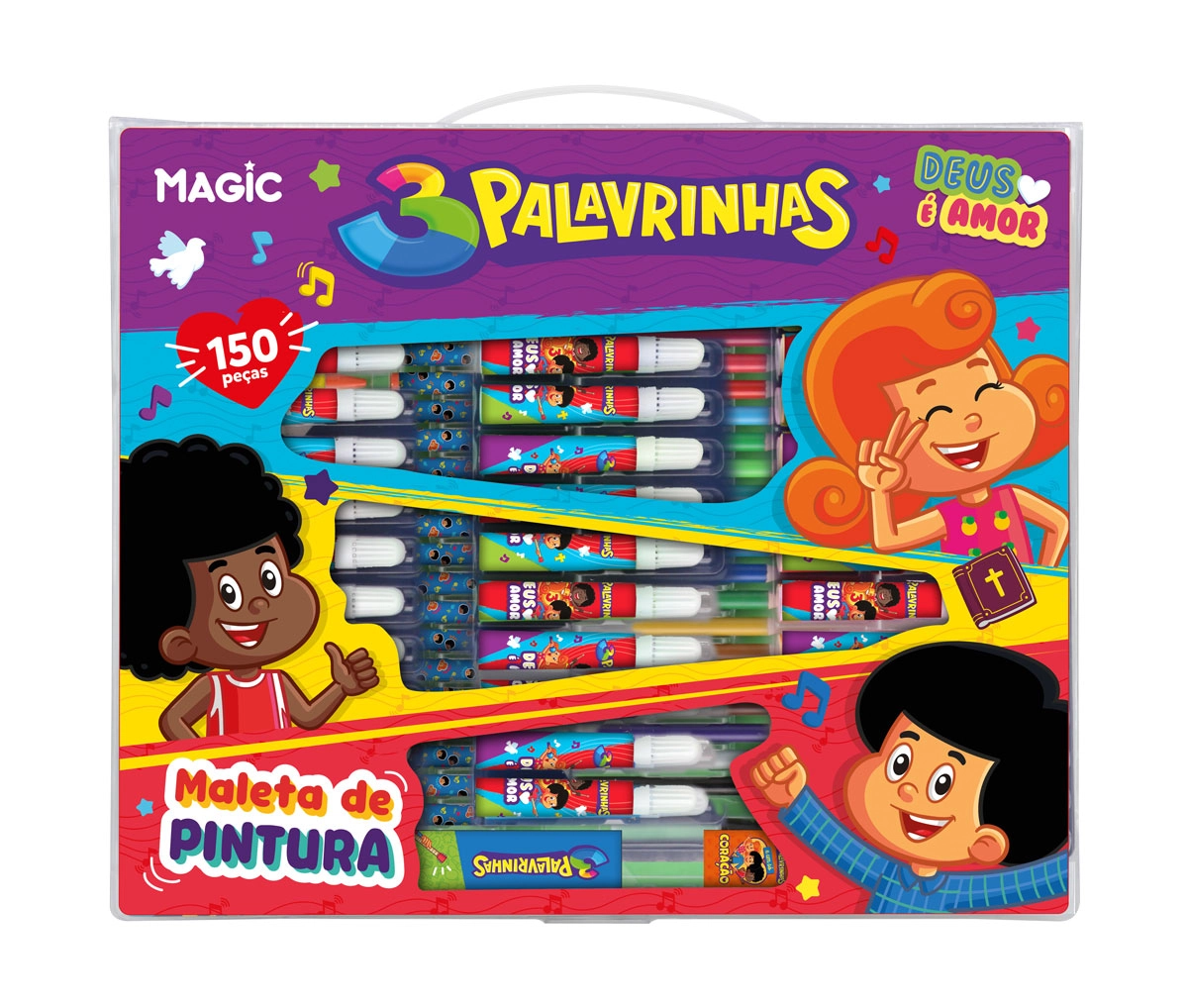 Kit Maleta Pintura 3 Palavrinhas 150pcs 7899550902390 Magic