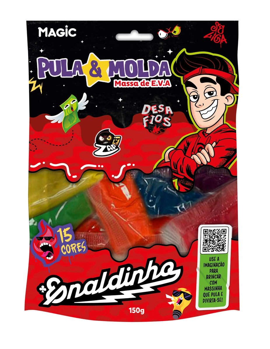 Massa Pula Molda Enaldinho 15 Cores 150g 7899550902574 Magic