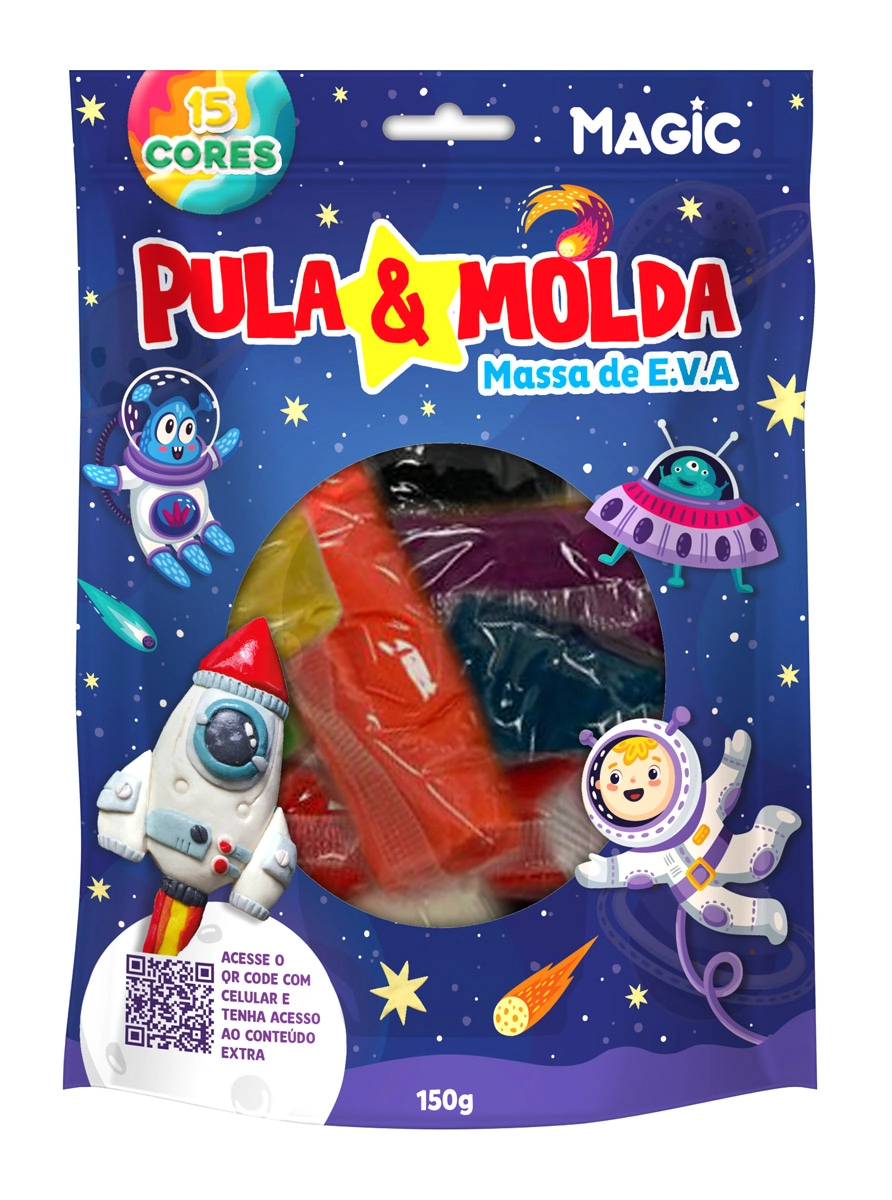 Massa Pula Molda Espaco 15 Cores 150g 7899550902680 Magic