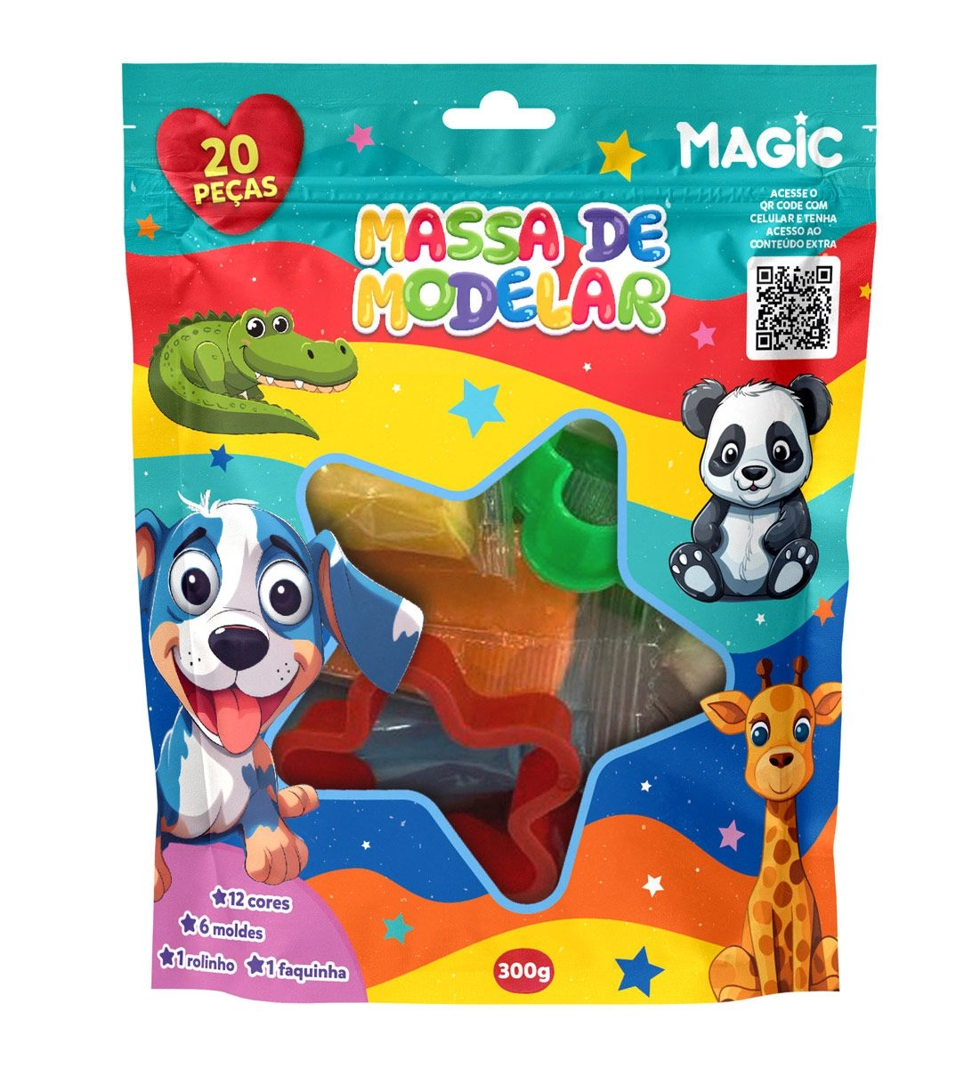 Massa Modelar 300g 20pcs 7899550902697 Magic