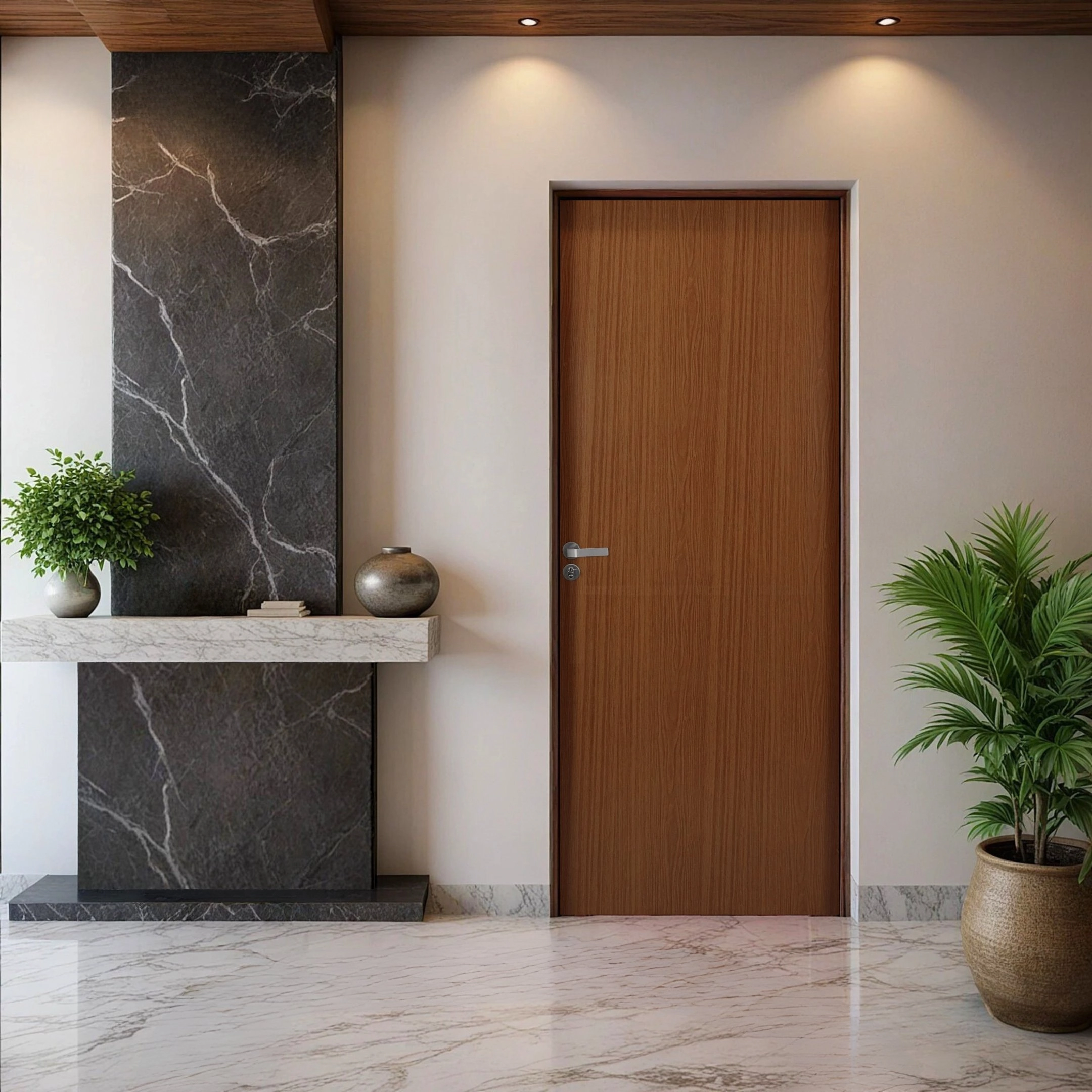 Folha De Porta Madeira Lisa 210x60cm Espessura 3,5cm Melamínica Mgm Mogno