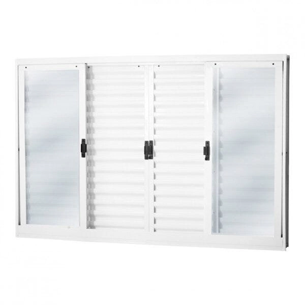 Janela De Aço Veneziana De Correr 100x200cm 6 Folhas Minas Sul Mgm Branco