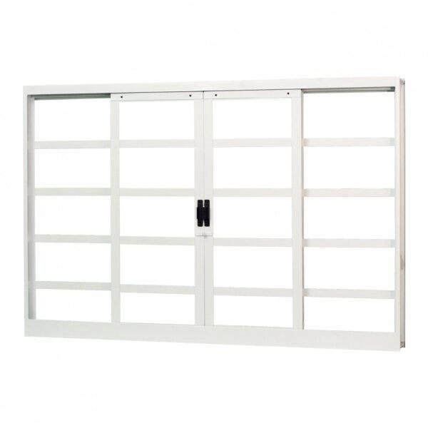 Janela De Aço De Correr 120x150cm 4 Folhas Minas Sul Mgm Branco