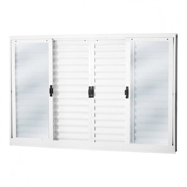 Janela De Aço Veneziana De Correr 100x150cm 6 Folhas Minas Sul Branco