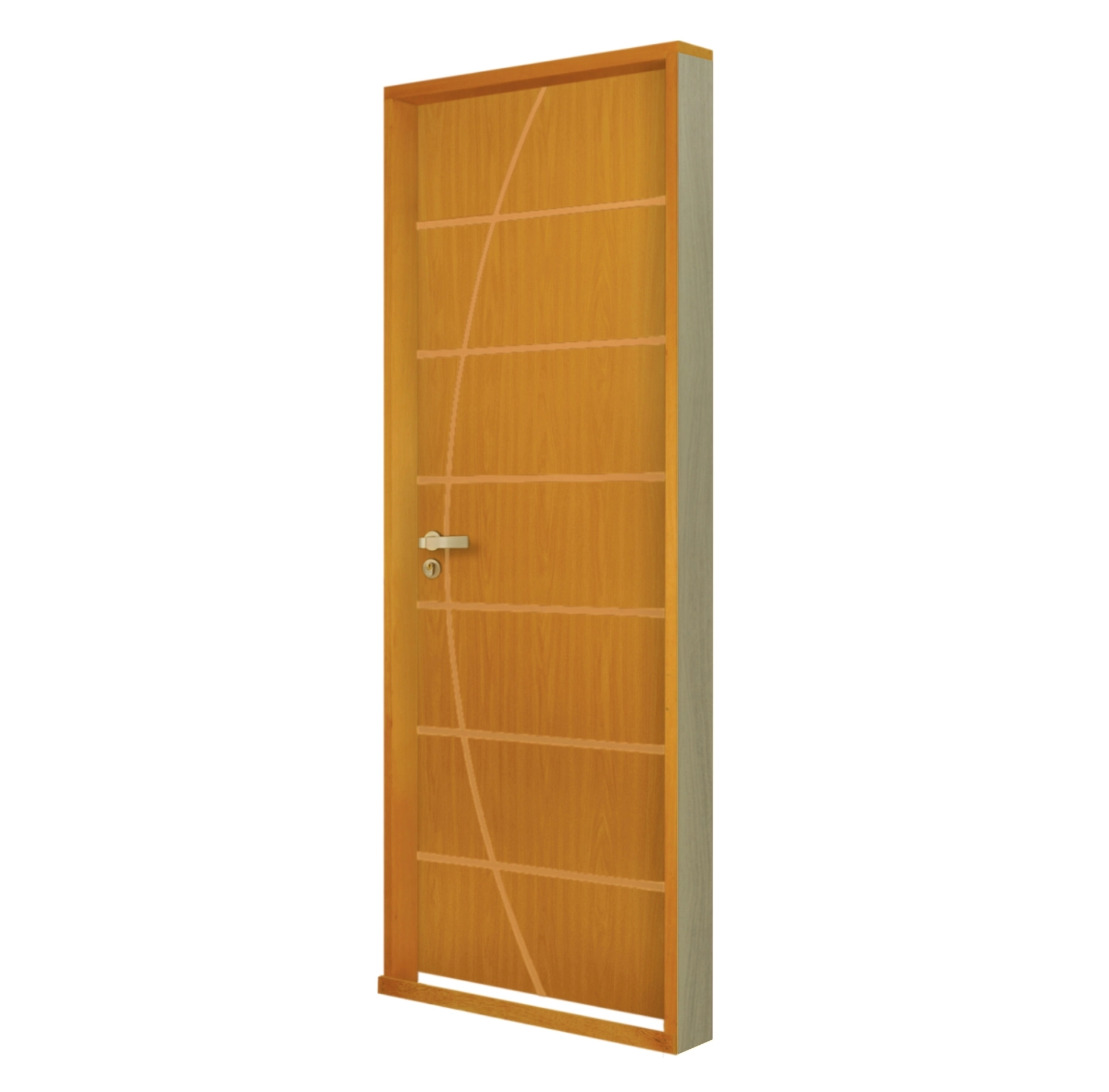 Kit Porta Madeira de Giro Esquerdo 215x64cm Colméia com Batente Neblina MGM